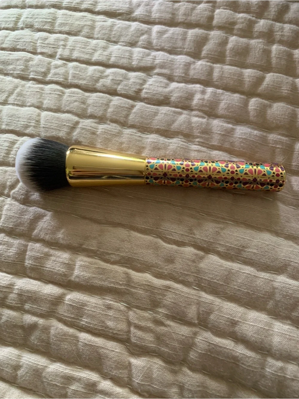 tarte Multicolor Patterned Handle Foundation/Powder Brush with Gold Ferrule